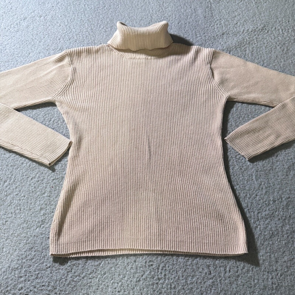 Steve & Barry's Long Sleeve Sweater Beige Women's‎ Large Womens Adult Turtleneck